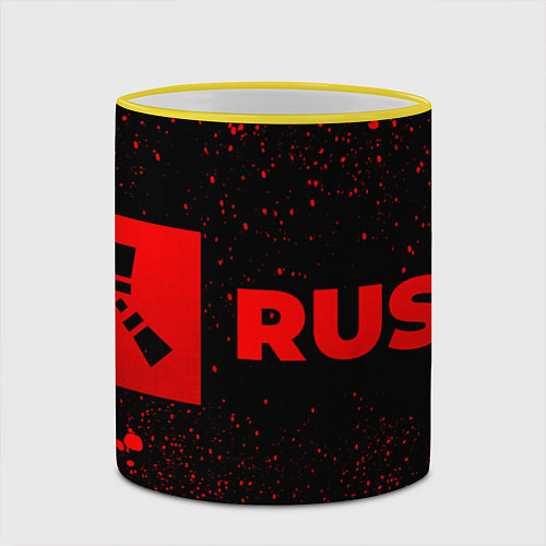 Кружка цветная Rust - red gradient по-горизонтали / 3D-Желтый кант – фото 2
