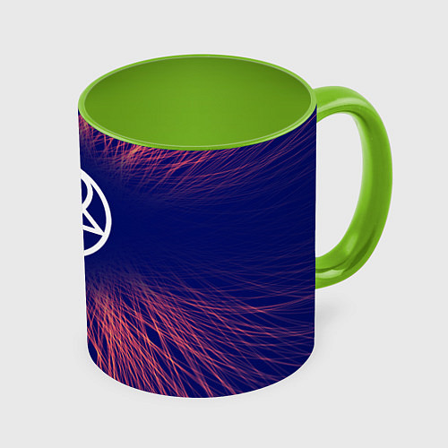 Кружка цветная HIM red energy / 3D-Белый + светло-зеленый – фото 1
