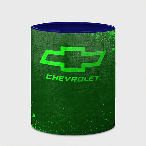 Кружка цветная Chevrolet - green gradient / 3D-Белый + синий – фото 2