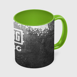 Кружка 3D PUBG - grey gradient, цвет: 3D-белый + светло-зеленый