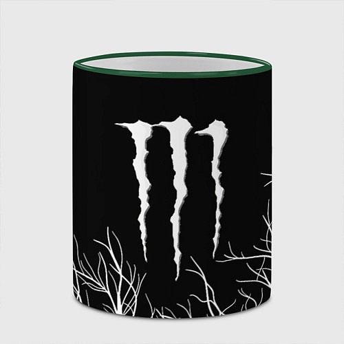 Кружка цветная Monster energy лес / 3D-Зеленый кант – фото 2