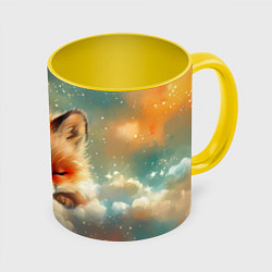 Кружка цветная Лисенок спит на облаке