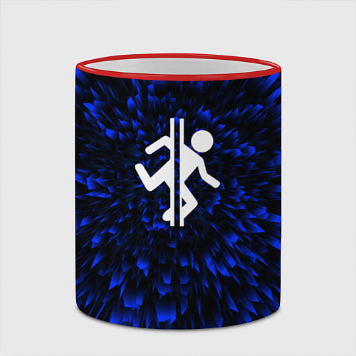 Кружка цветная Portal blue energy / 3D-Красный кант – фото 2
