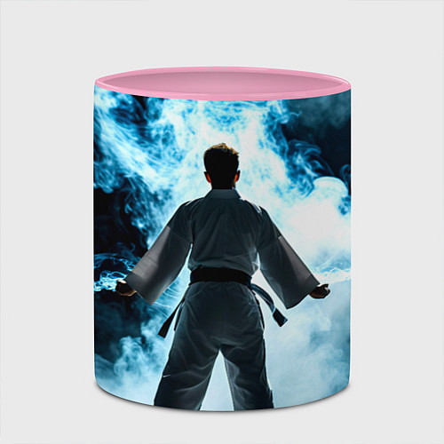 Кружка цветная Айкидоист в дыму / 3D-Белый + розовый – фото 2