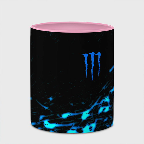 Кружка цветная Monster energy голубые краски / 3D-Белый + розовый – фото 2