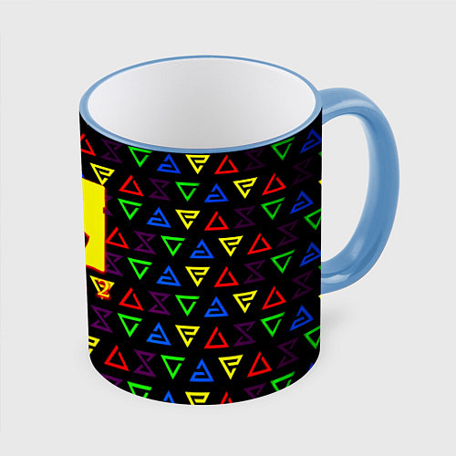 Кружка цветная Dota pattern witcher / 3D-Небесно-голубой кант – фото 1