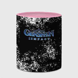 Кружка 3D Genshin Impact брызги красок, цвет: 3D-белый + розовый — фото 2