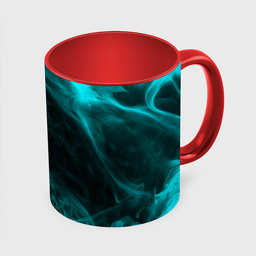 Кружка цветная Neon smoke / 3D-Белый + красный – фото 1