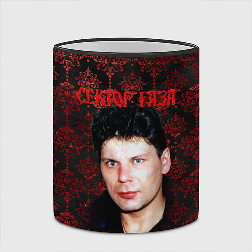 Кружка цветная Сектор газа красные узоры / 3D-Черный кант – фото 2