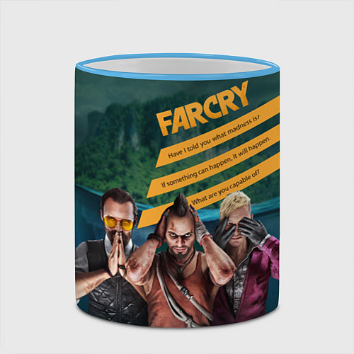 Кружка цветная Far Cry villains / 3D-Небесно-голубой кант – фото 2