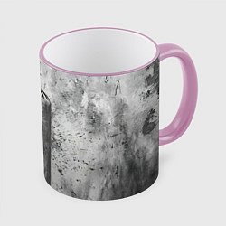 Кружка 3D Серая боксерская груша, цвет: 3D-розовый кант