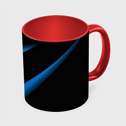 Кружка 3D Color blue black line, цвет: 3D-белый + красный