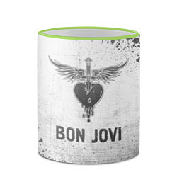 Кружка 3D Bon Jovi - white gradient, цвет: 3D-светло-зеленый кант — фото 2