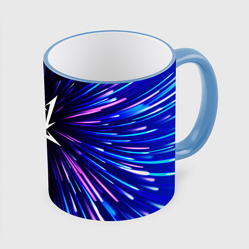 Кружка цветная Metallica neon energy / 3D-Небесно-голубой кант – фото 1