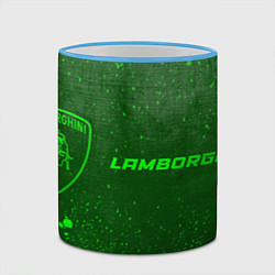 Кружка 3D Lamborghini - green gradient по-горизонтали, цвет: 3D-небесно-голубой кант — фото 2