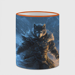 Кружка 3D Волк и молния, цвет: 3D-оранжевый кант — фото 2
