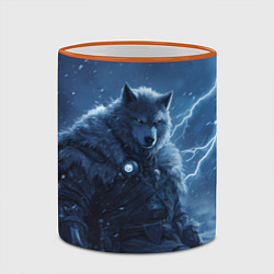 Кружка 3D Волк повелитель молний, цвет: 3D-оранжевый кант — фото 2
