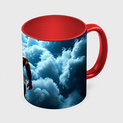 Кружка цветная Мухаммед Али в синем дыму