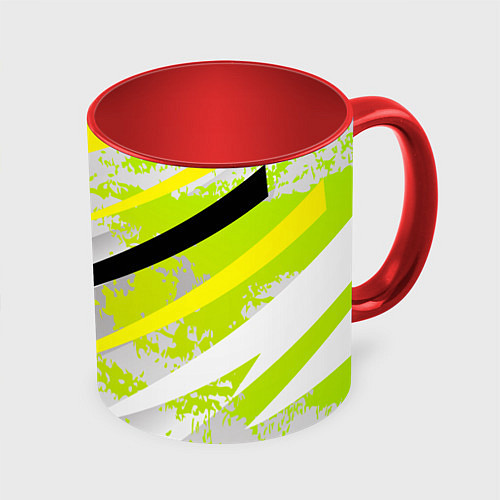 Кружка цветная Color white light green / 3D-Белый + красный – фото 1