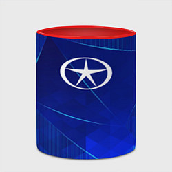 Кружка 3D JAC blue poly, цвет: 3D-белый + красный — фото 2