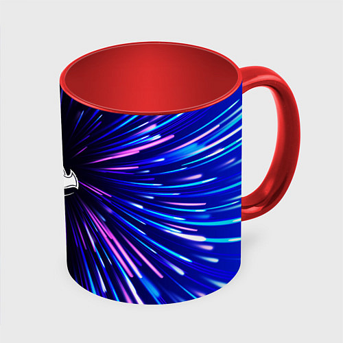 Кружка цветная Assassins Creed neon energy / 3D-Белый + красный – фото 1