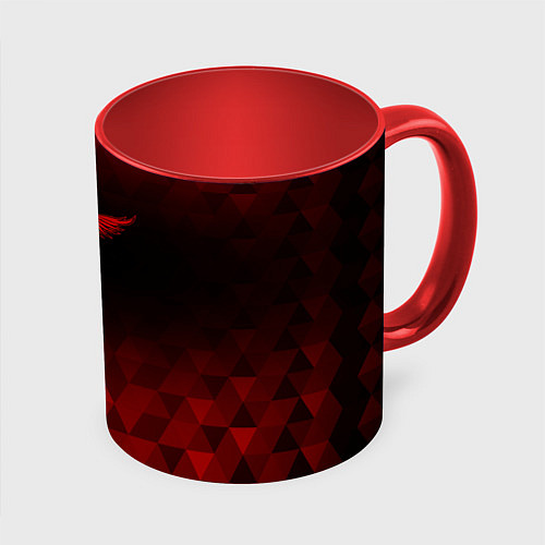 Кружка цветная Bon Jovi red poly / 3D-Белый + красный – фото 1