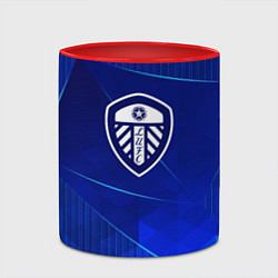 Кружка 3D Leeds United blue poly, цвет: 3D-белый + красный — фото 2