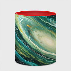 Кружка 3D Зеленая вселенная, цвет: 3D-белый + красный — фото 2