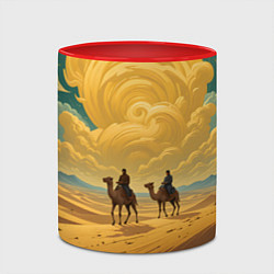 Кружка 3D В пустыне на верблюдах, цвет: 3D-белый + красный — фото 2