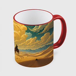 Кружка цветная В пустыне на верблюдах