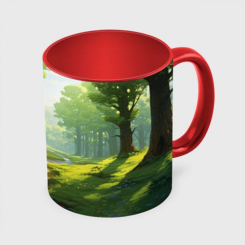 Кружка цветная Fabulous forest / 3D-Белый + красный – фото 1