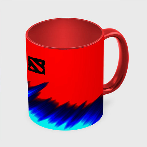 Кружка цветная Dota краски / 3D-Белый + красный – фото 1