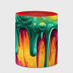 Кружка 3D Зелено-оранжевая клякса, цвет: 3D-белый + красный — фото 2