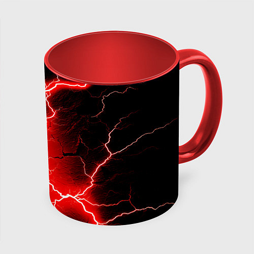 Кружка цветная Lightning / 3D-Белый + красный – фото 1