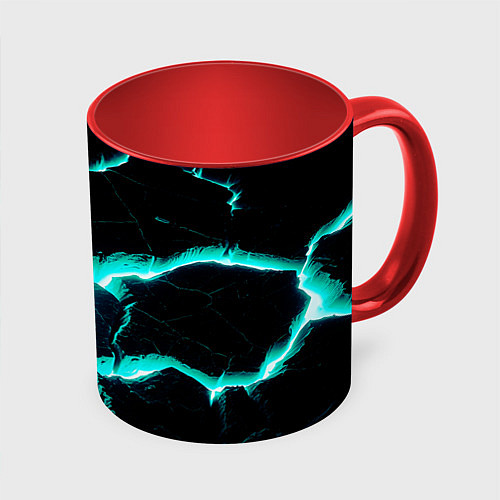 Кружка цветная Color light blue black / 3D-Белый + красный – фото 1