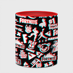 Кружка 3D Fortnite glitch game, цвет: 3D-белый + красный — фото 2