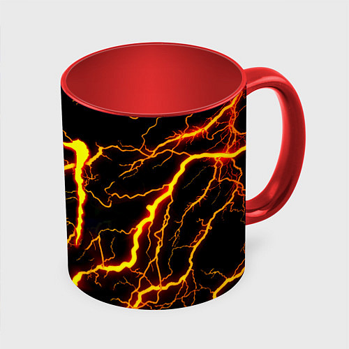 Кружка цветная Monster energy шторм / 3D-Белый + красный – фото 1