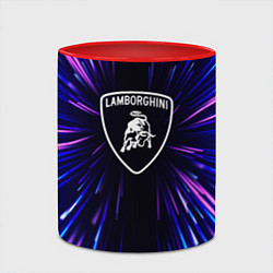 Кружка 3D Lamborghini neon energy, цвет: 3D-белый + красный — фото 2