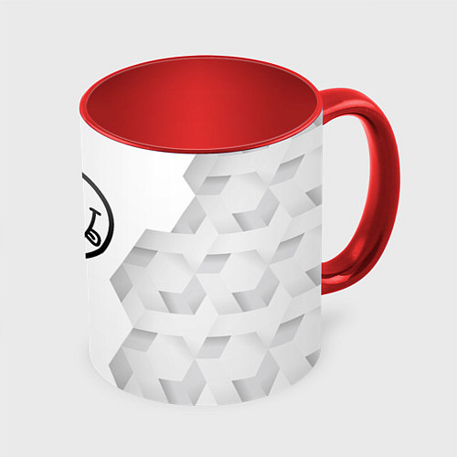 Кружка цветная Nirvana white poly / 3D-Белый + красный – фото 1