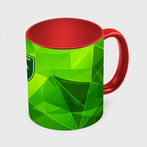 Кружка цветная West Ham green poly / 3D-Белый + красный – фото 1