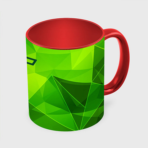 Кружка цветная Chevrolet green poly / 3D-Белый + красный – фото 1