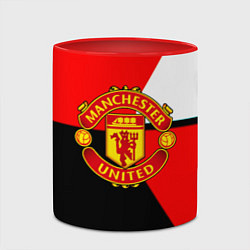 Кружка 3D Манчестер юнайтед геометрия линии, цвет: 3D-белый + красный — фото 2