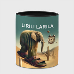 Кружка 3D Слон кактус - брейнрот мем, цвет: 3D-белый + черный — фото 2