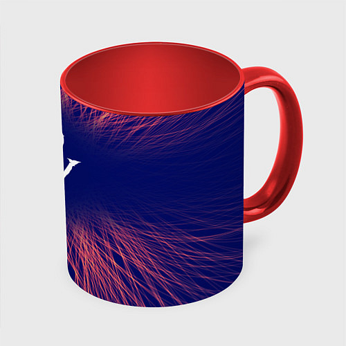 Кружка цветная Powerwolf red energy / 3D-Белый + красный – фото 1