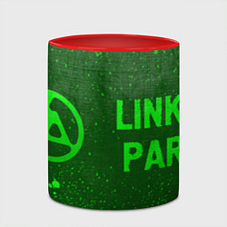Кружка 3D Linkin Park 2024 - green gradient по-горизонтали, цвет: 3D-белый + красный — фото 2