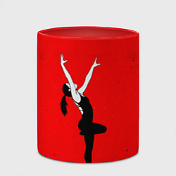 Кружка 3D Спортивная гимнастика на красном, цвет: 3D-белый + красный — фото 2