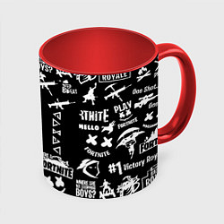 Кружка 3D Черно белые логотипы игр, цвет: 3D-белый + красный