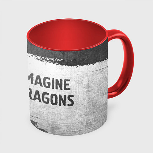 Кружка цветная Imagine Dragons - white gradient по-горизонтали / 3D-Белый + красный – фото 1