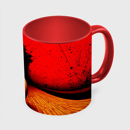 Кружка цветная Кегля на красном / 3D-Белый + красный – фото 1