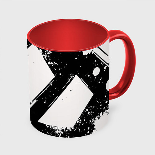 Кружка цветная Color black white / 3D-Белый + красный – фото 1
